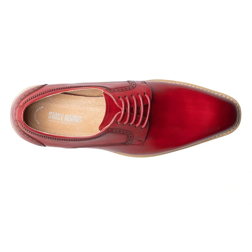 Stacy Adams Men's Barringer Plain Toe Oxford- Size 8- Red